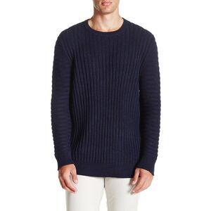 Zanerobe Mens Exo Ribbed Knit Crewneck Sweater Small Dark Navy
